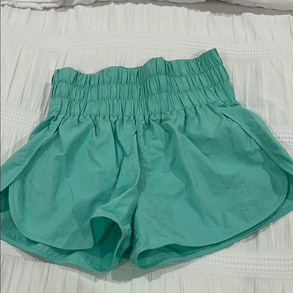 Women's Teal High-Waisted Shorts